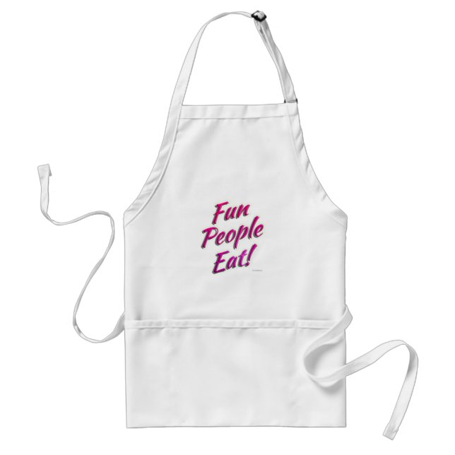 Fun People Eat Funny Food Slogan Adult Apron (Front)