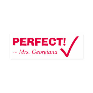 Fun "PERFECT!" Commendation Rubber Stamp