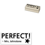 [ Thumbnail: Fun "Perfect!" + Teacher Name Rubber Stamp ]