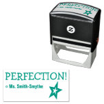 [ Thumbnail: Fun "Perfection!" + Custom Teacher Name Self-Inkin Self-Inking Stamp ]