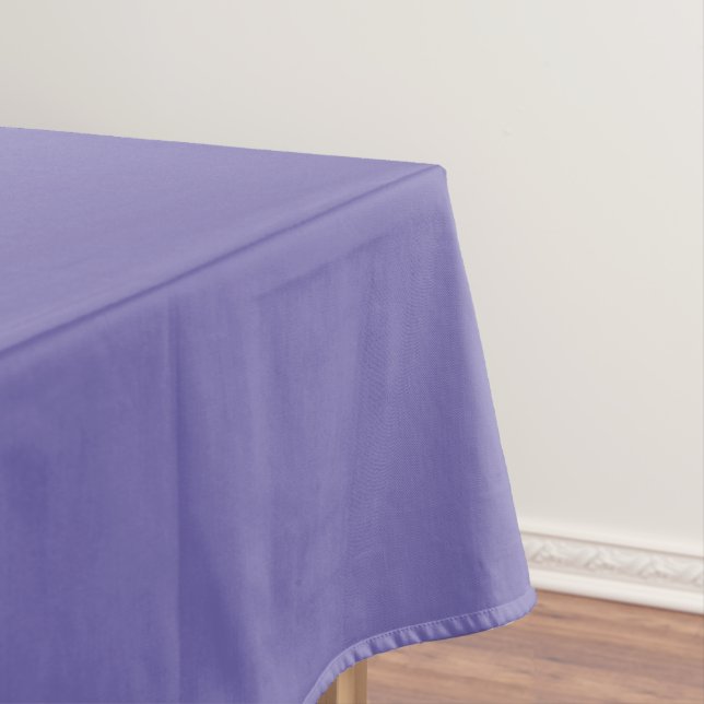 Fun, periwinkle color tablecloth (In Situ)