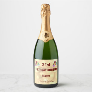 Fun personalised 21st Birthday Sparkling Wine Label