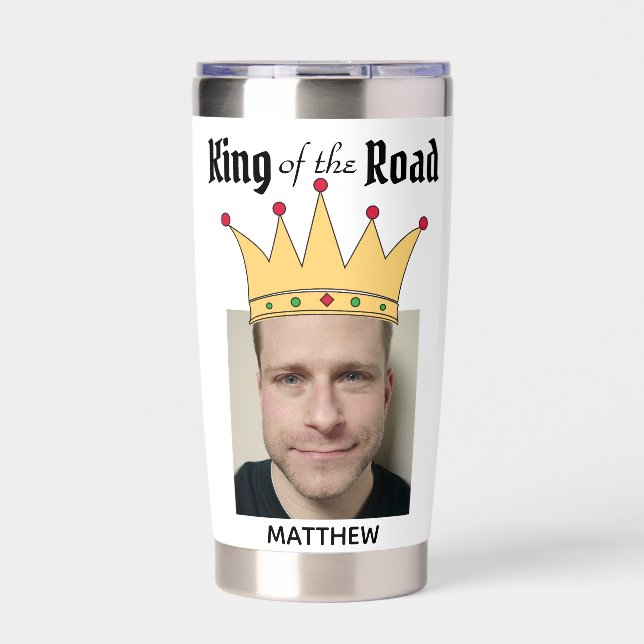 Fun Personalised Road King Crown Photo Insulated Tumbler (Front)