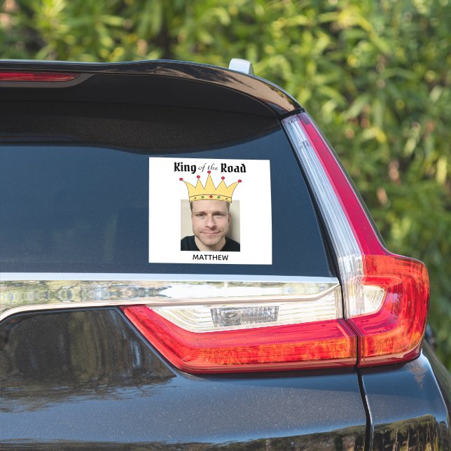 Fun Personalised Road King Crown Photo Sticker (Car Side)