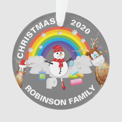 Fun Personalized 2020 Covid Christmas Tree Ornament Zazzle