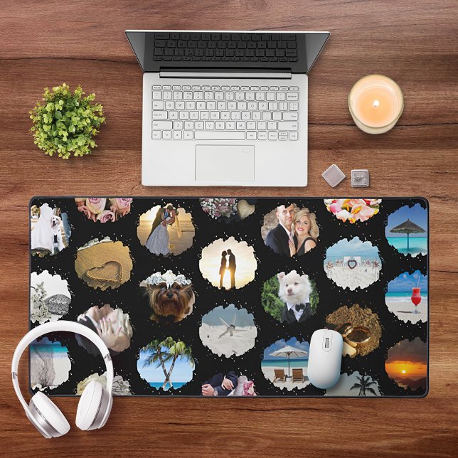 Fun Personalized 24 Wedding Photo Collage Desk Mat (Creator Uploaded)