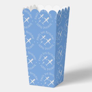 Fun Personalized Airplanes Pattern, Blue Birthday