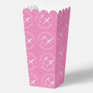 Fun Personalized Airplanes Pattern, Pink Birthday