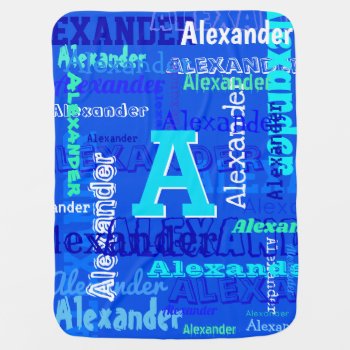 Fun Personalized And Monogrammed Boy's Baby Blanket by judgeart at Zazzle