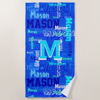 Fun Personalized and Monogrammed Boy's Beach Towel