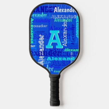 Fun Personalized And Monogrammed Pickleball Pickleball Paddle by judgeart at Zazzle