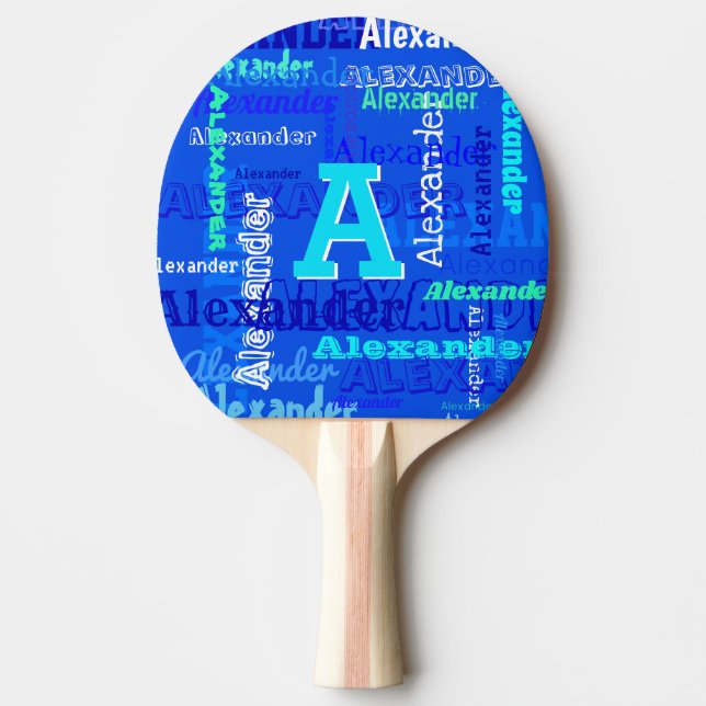 Fun Personalized and Monogrammed Ping Pong Paddle (Front)