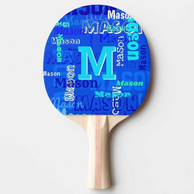 Fun Personalized and Monogrammed Ping Pong Paddle (Front)