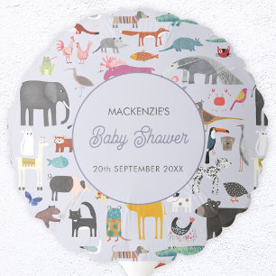 Fun Personalized Animal Baby Shower Balloon
