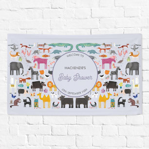Fun Personalized Animal Baby Shower Banner
