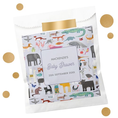 Fun Personalized Animal Baby Shower Favor Bag