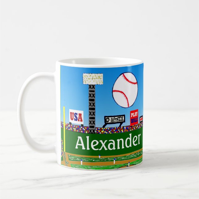 Fun Personalized Baseball Mug Boy Sports Gift (Left)