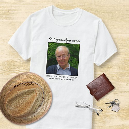 Fun Personalized Best Grandpa Ever Photo T_Shirt