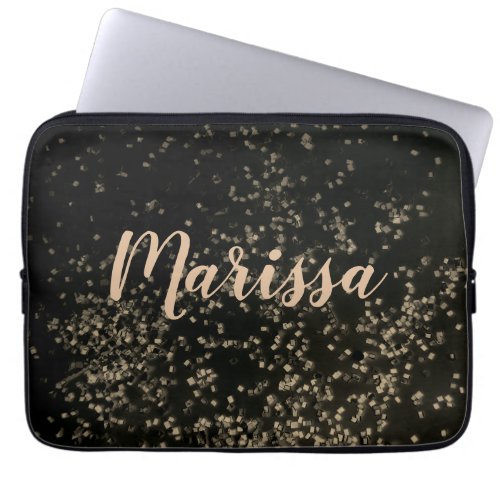 Fun Personalized Chic Gold Confetti      Laptop Sleeve