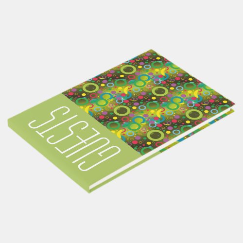 Fun Personalized Christian Scripture GREEN Circles Guest Book