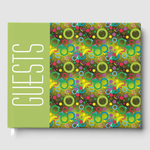 Fun Personalized Christian Scripture GREEN Circles Guest Book