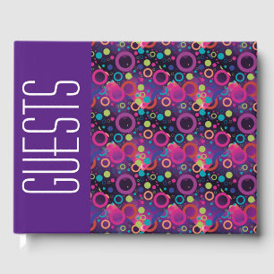 Fun Personalized Christian Scripture PURPLE Circle Guest Book