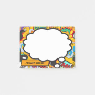 Fun Personalized Colorful Comic Book Think Bubble Post-it Notes