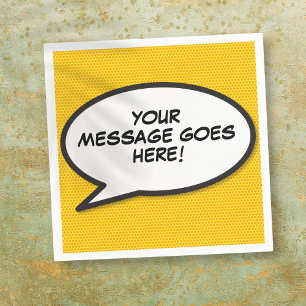 Fun Personalized Comic Book Speech Bubble Napkins