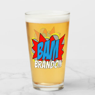 Fun Personalized Custom Comic Book Pop Art Style Glass