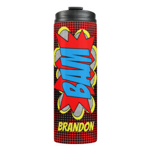 Fun Personalized Custom Comic Book Pop Art Style Thermal Tumbler
