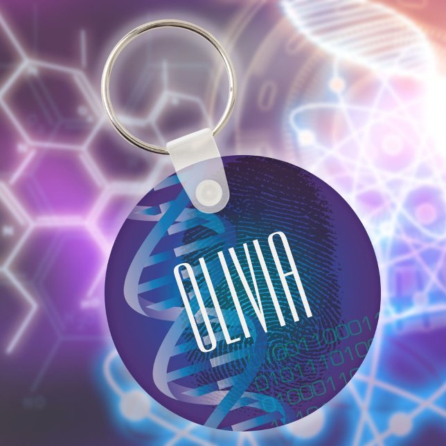 Fun Personalized DNA Fingerprint Medical Science  Keychain (Fun Personalized DNA Fingerprint Medical Science Keychain)