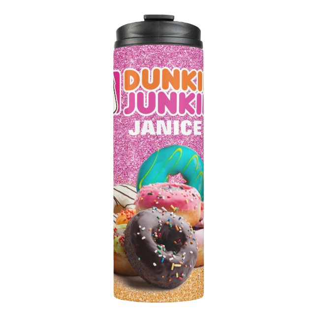 Fun Personalized Donut Junkie Thermal Tumbler (Front)