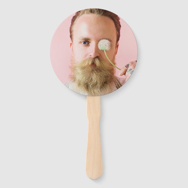 Fun Personalized Face on a Stick Bachelorette Prop Hand Fan (Front)