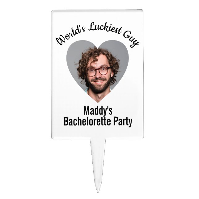 Fun Personalized Face on Stick Bachelorette Party  Cake Topper (Front)