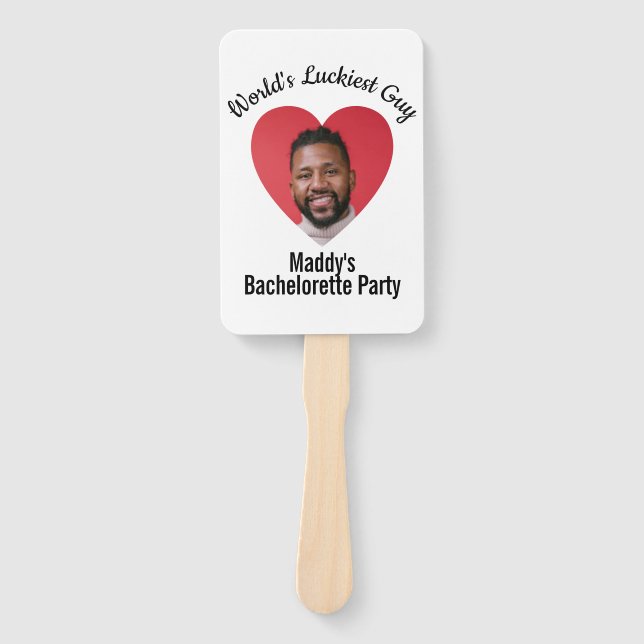 Fun Personalized Face on Stick Bachelorette Party  Hand Fan (Front)