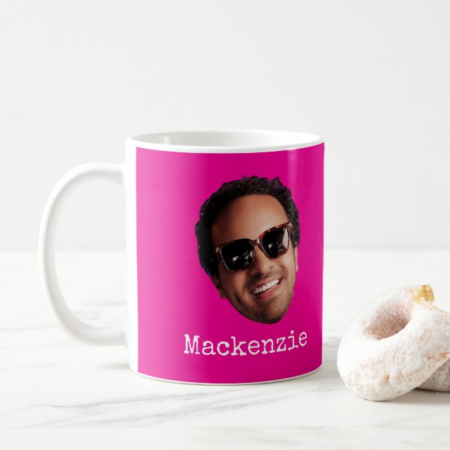 Fun Personalized Face Photo Coffee Mug (With Donut)