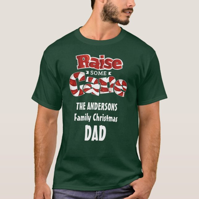 Fun Personalized Family Christmas Matching Novelty T-Shirt (Front)