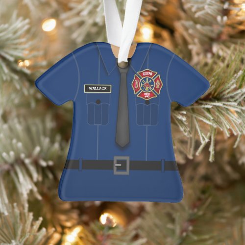 Fun Personalized Firefighter Uniform Ornament
