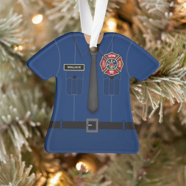 Fun Personalized Firefighter Uniform Ornament (Tree)