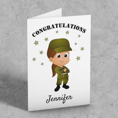 Fun Personalized Girl Army Passing Out Card