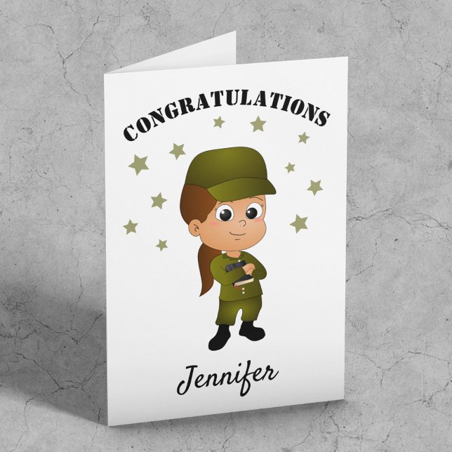 Fun Personalized Girl Army Passing Out Card (Creator Uploaded)