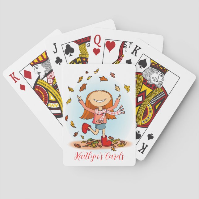 Fun personalized girls named playing cards (Back)