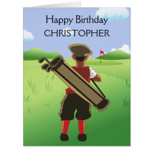 Fun Personalized Golfer on golf course Cards