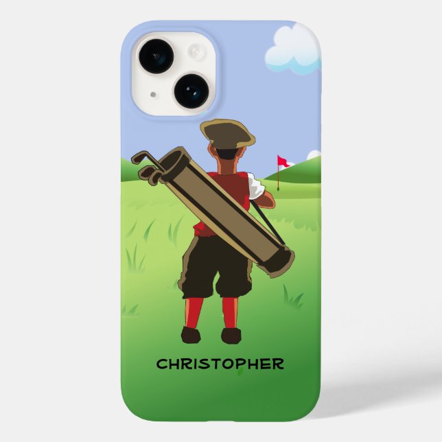 Fun Personalized Golfer on golf course Case-Mate iPhone Case (Back)
