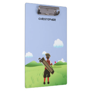 Fun Personalized Golfer on golf course Clipboard