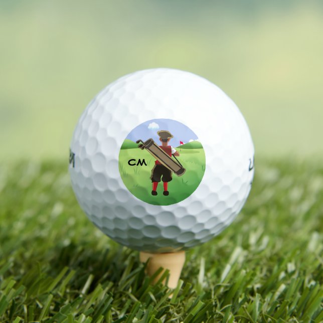 Fun Personalized Golfer on golf course Golf Balls (Insitu Tee)