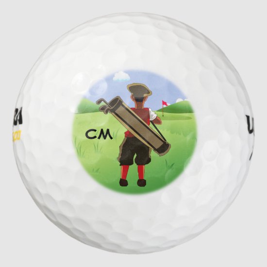 Fun Personalized Golfer on golf course Golf Balls
