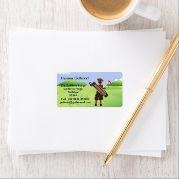 Fun Personalized Golfer On Golf Course Label by giftsbonanza at Zazzle