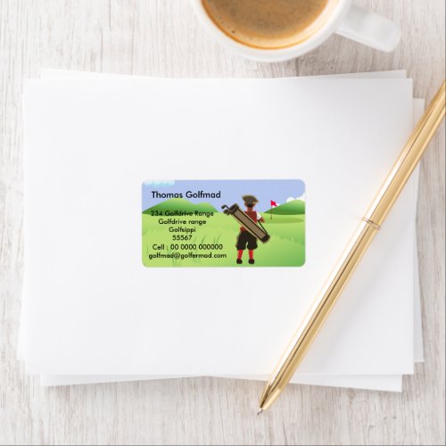 Fun Personalized Golfer on golf course Label