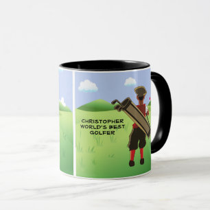 Fun Personalized Golfer on golf course Mug